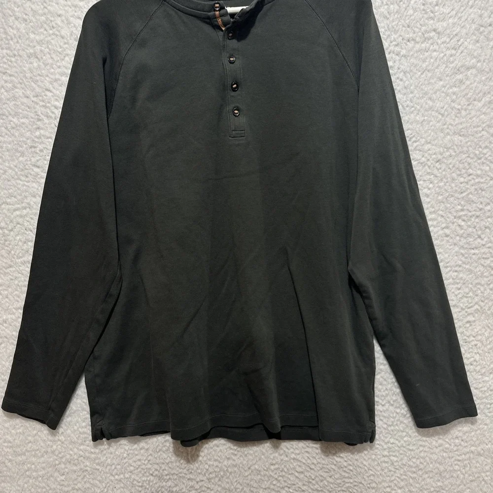 Beretta Men's long Sleeve Size XL Scout Performance Henley Green Moss‎ Baselayer